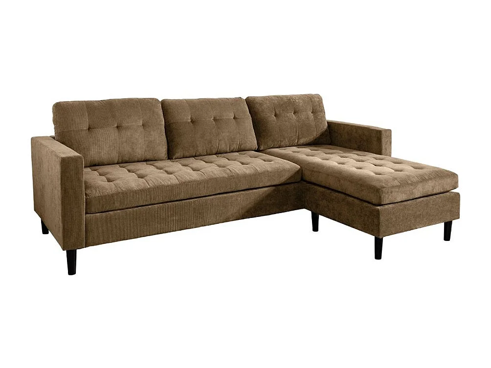 Ecksofa CITY braun reversibel – Zeitgenössisches Sofa aus Cordstoff