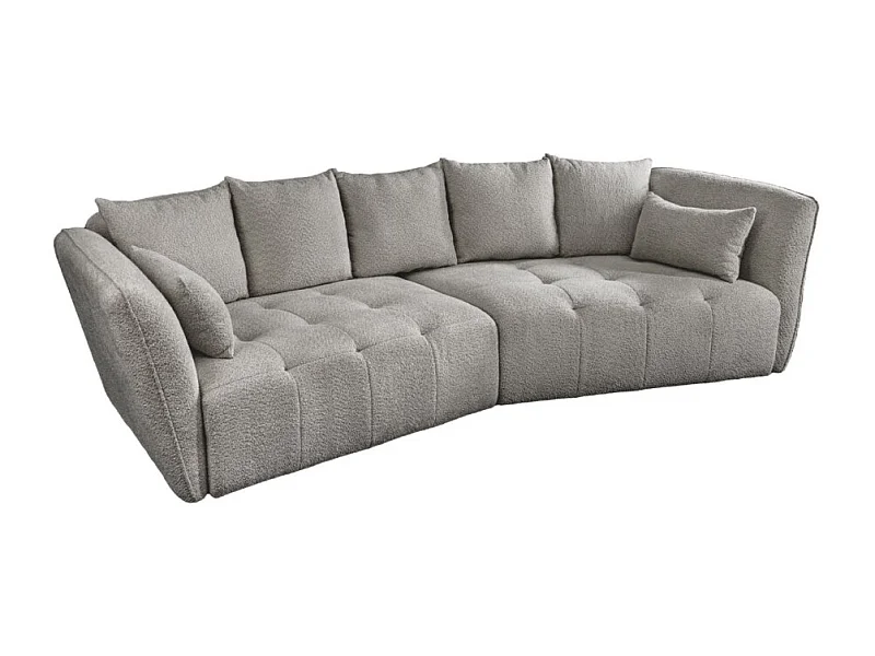 Canapé droit IMPERIA gris – Canapé en tissu bouclette déhoussable