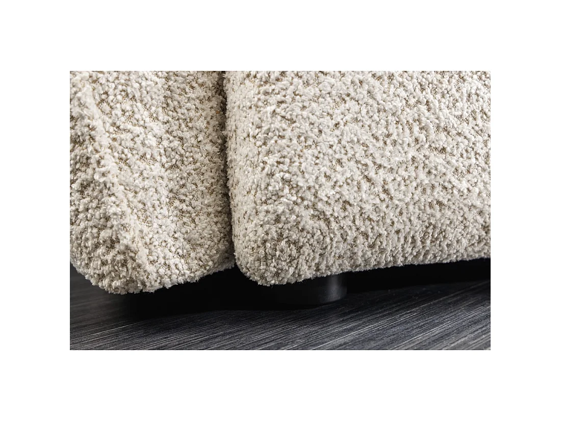 Sofa recht IMPERIA wit champagne - Sofa in lusvormige stoffen hoes