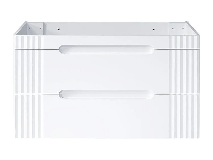 Meubel onder wastafel FIDJI 120 cm - Alpenwit glanzend - 2 laden - Wand- of vloermontage