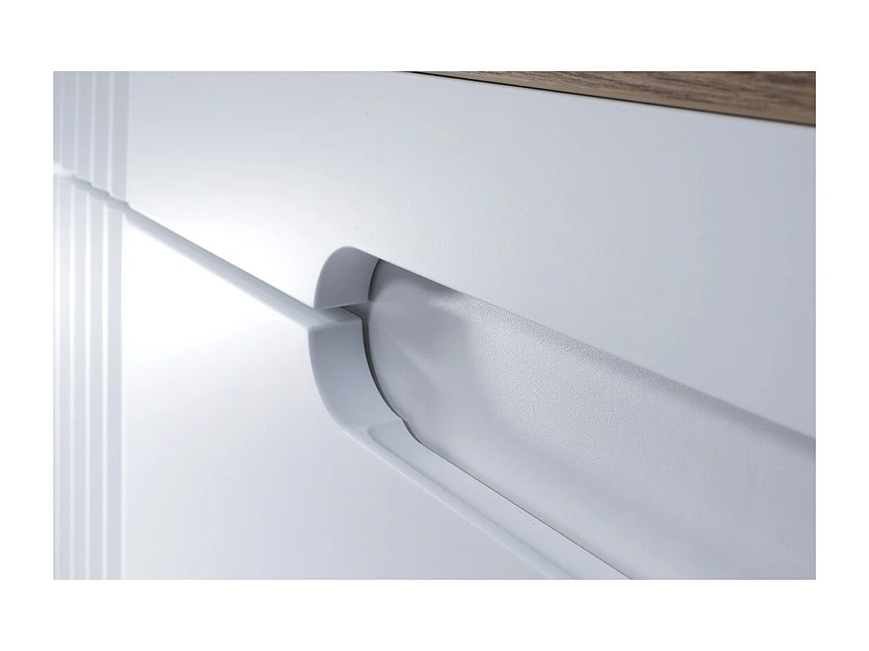 Meubel onder wastafel FIDJI 120 cm - Alpenwit glanzend - 2 laden - Wand- of vloermontage