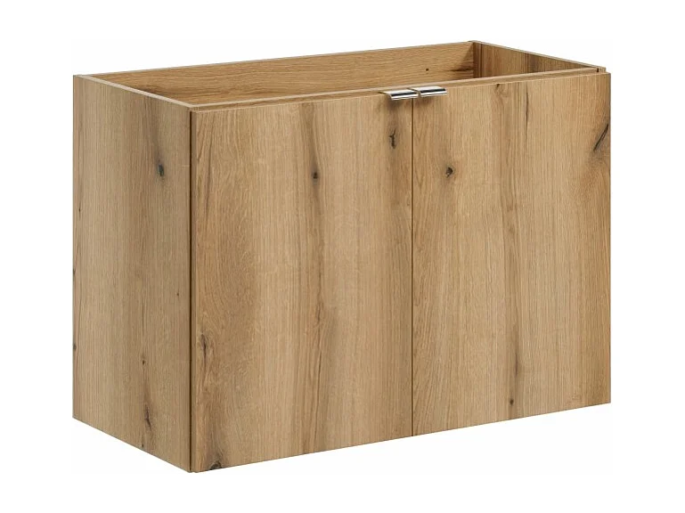 Meuble sous vasque VANO – 2 portes – Coloris chêne – L80 × P57 × H39 cm – À suspendre