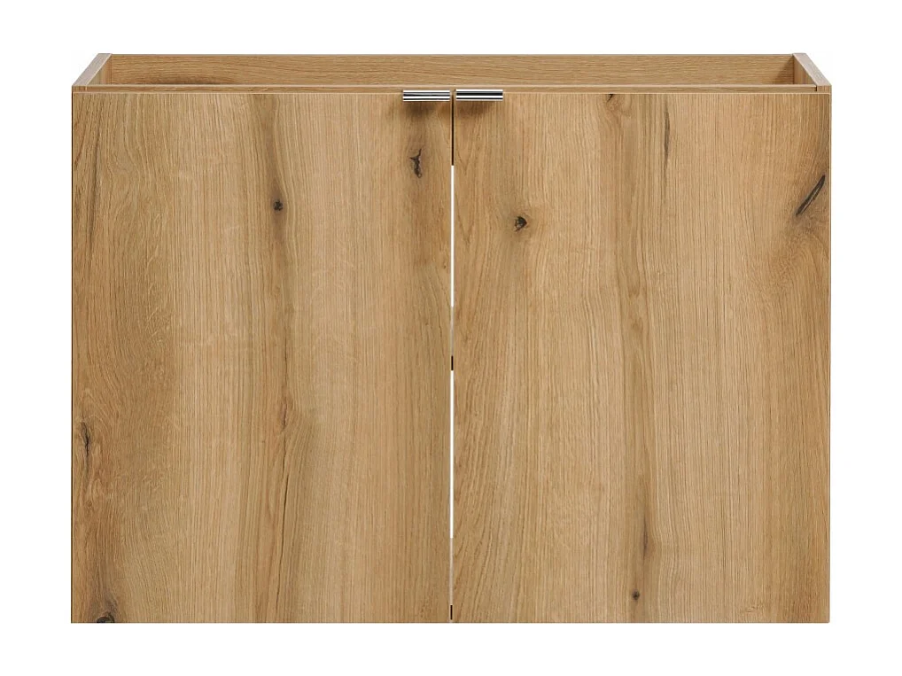 Meuble sous vasque VANO – 2 portes – Coloris chêne – L80 × P57 × H39 cm – À suspendre