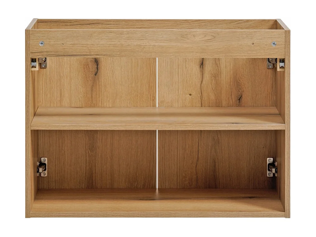 Meuble sous vasque VANO – 2 portes – Coloris chêne – L80 × P57 × H39 cm – À suspendre