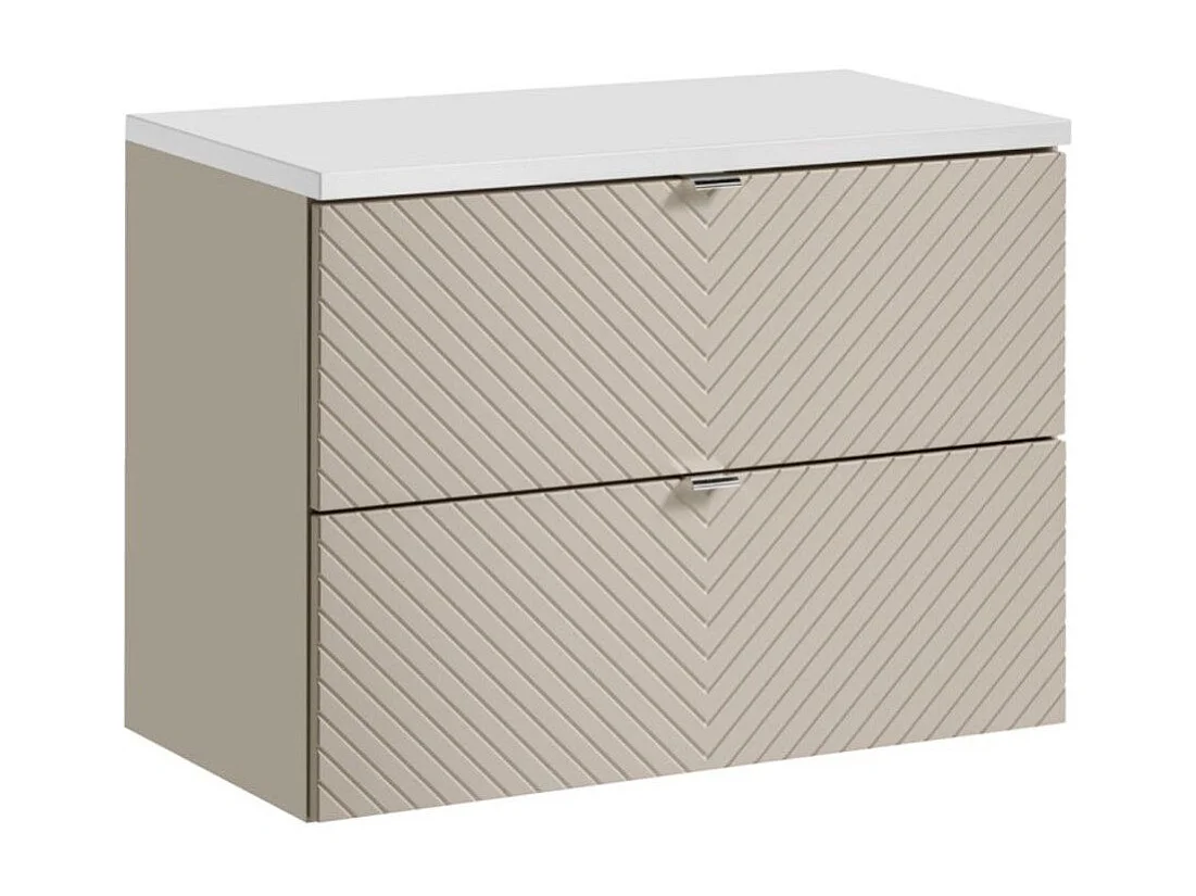 Conjunto para baño AOKI: mueble bajo lavabo con cajones 80cm + encimera lavabo blanco