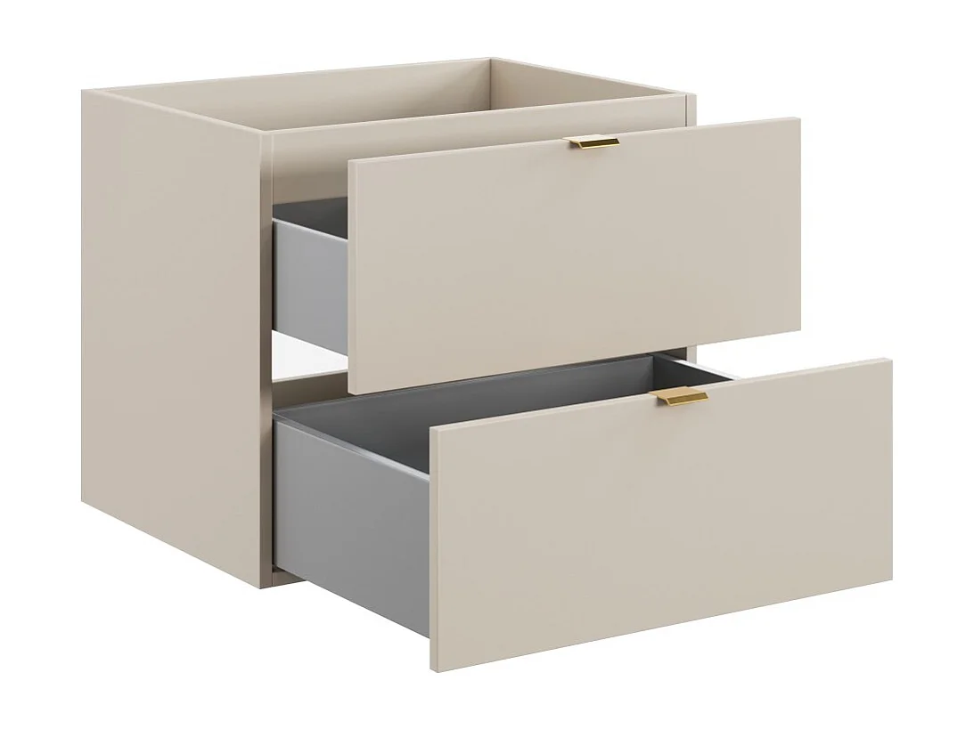 Meuble sous vasque BELLA 60 cm – Coloris marron congo – Design suspendu finition mate