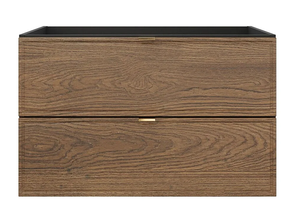 Mueble bajo lavabo SAVIA 80 cm marrón y negro – 2 cajones – suspendido