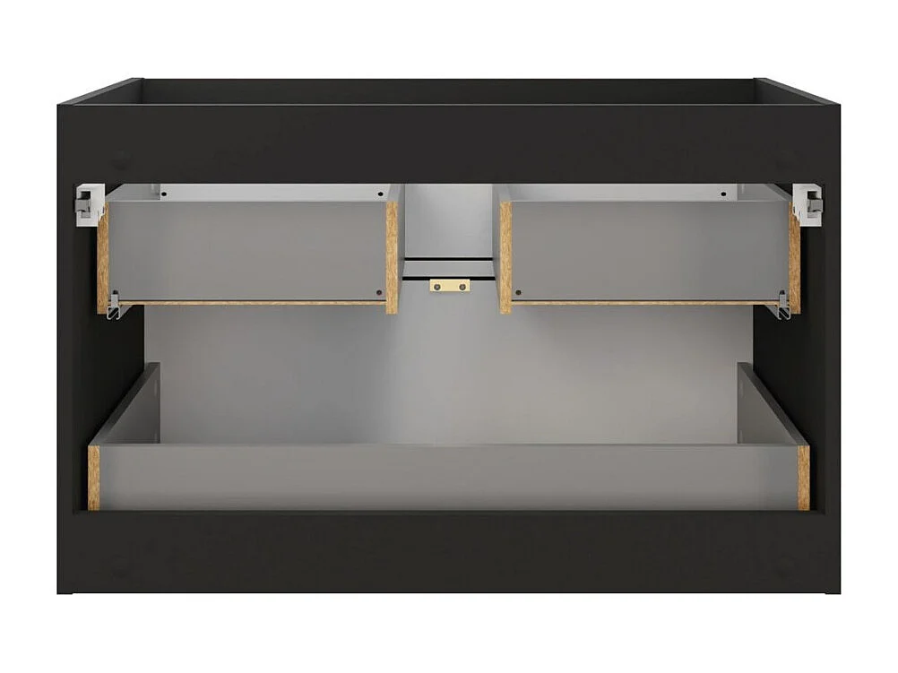 Mueble bajo lavabo SAVIA 80 cm marrón y negro – 2 cajones – suspendido