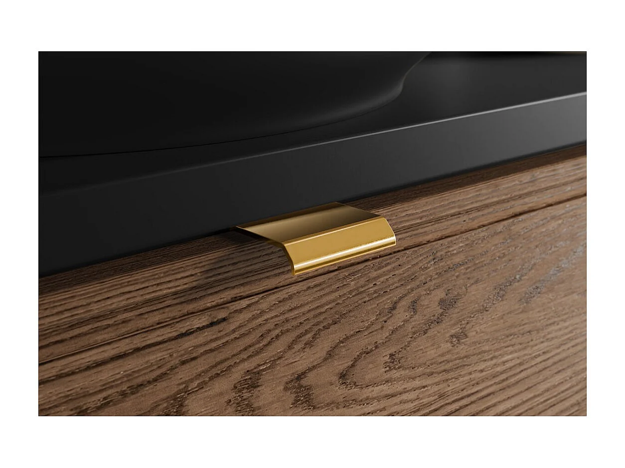 Mueble bajo lavabo SAVIA 80 cm marrón y negro – 2 cajones – suspendido