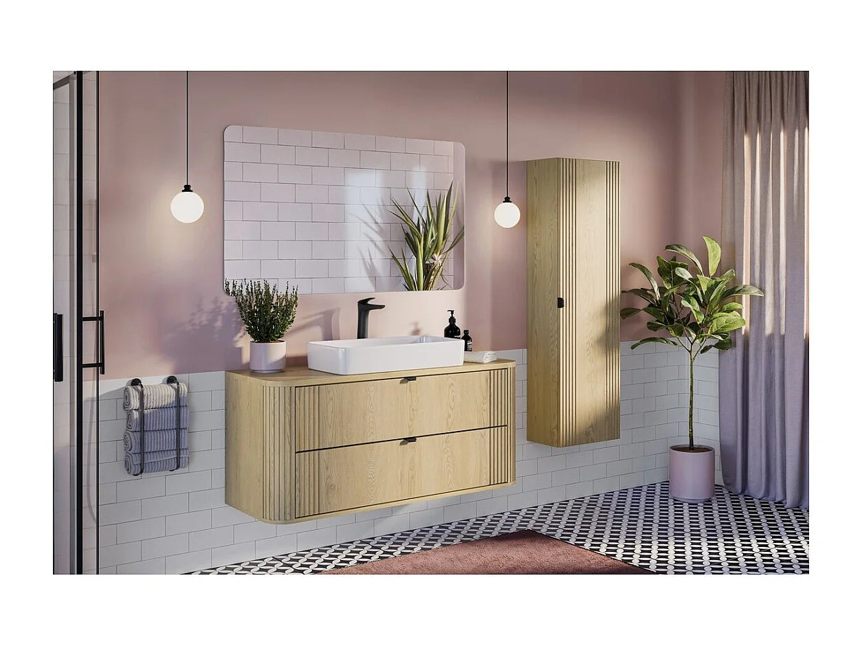 Ensemble de salle de bain KORI : meuble sous vasque 120cm + plan vasque