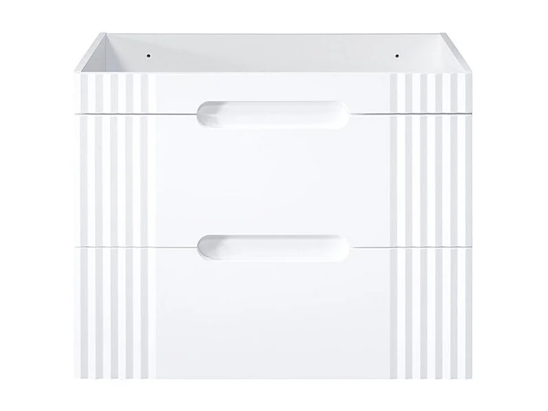 Meubel onder wastafel FIDJI 80 cm – Alpenwit glanzend – 2 laden – Wand- of vloermontage