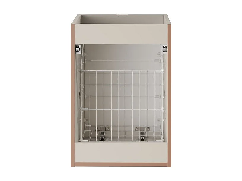 Meuble sous vasque BRAZZA – 1 porte avec panier à linge – Coloris marron congo – 40 cm – À poser