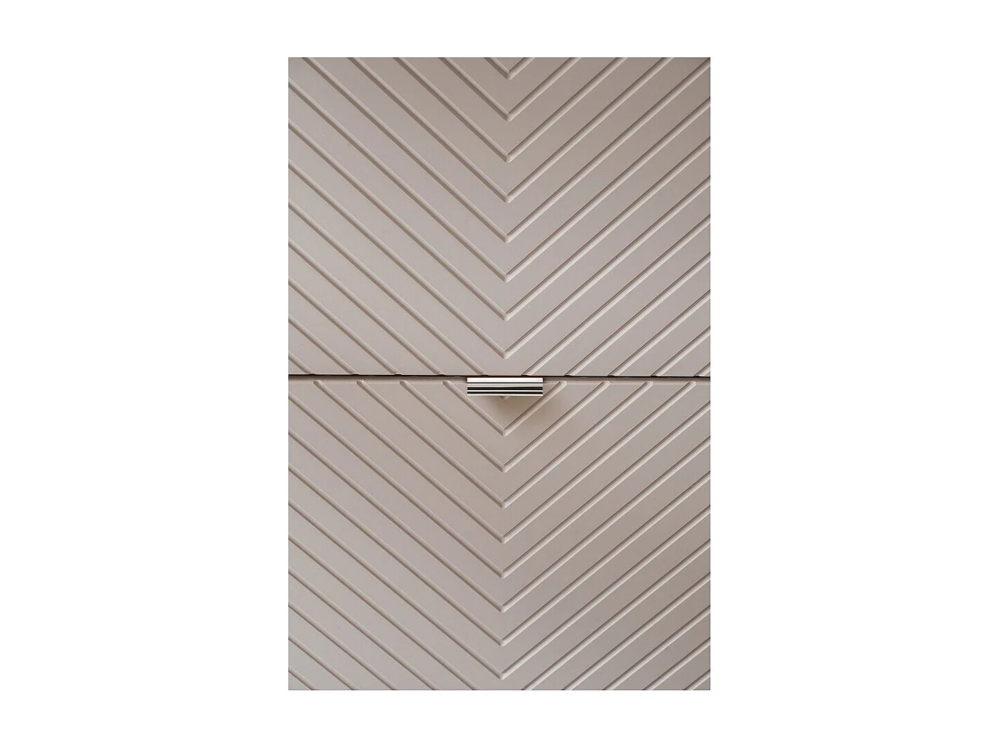 Meuble sous vasque AOKI – 2 tiroirs – Finition beige cachemire à motifs chevron et poignées dorées – L60 × P39 × H57 cm – À susp