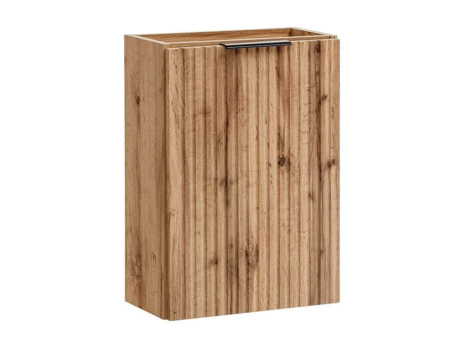 Meuble sous vasque NOXERA – 40 cm – 1 porte – Coloris chêne wotan – Meuble suspendu compact