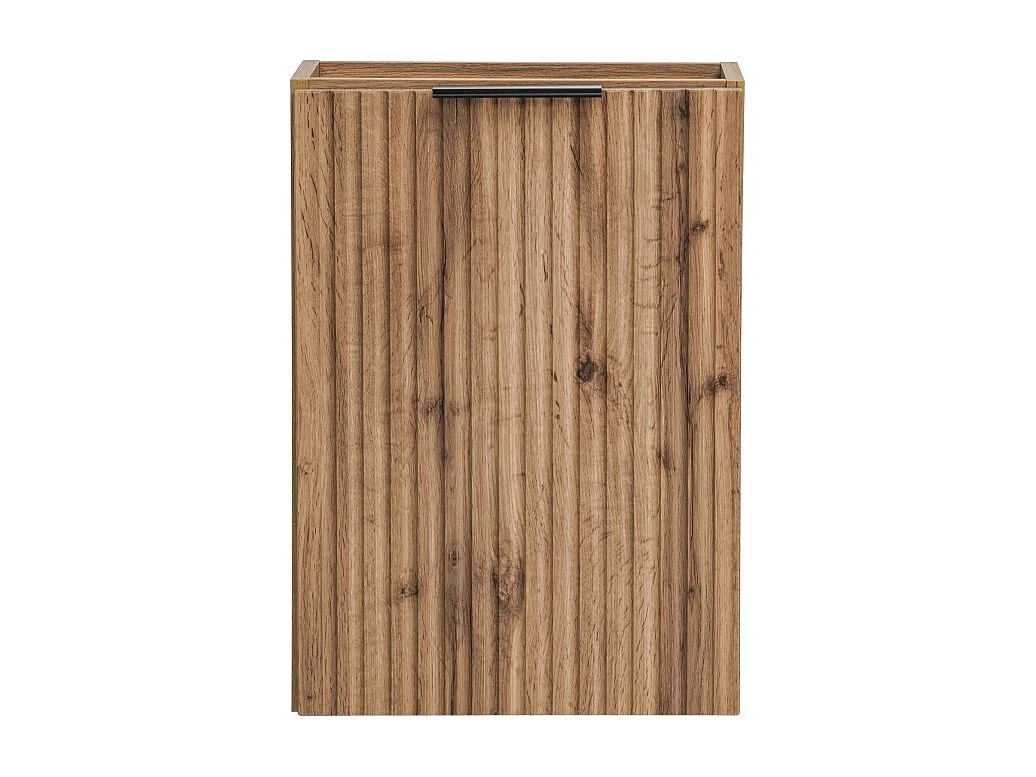 Meuble sous vasque NOXERA – 40 cm – 1 porte – Coloris chêne wotan – Meuble suspendu compact
