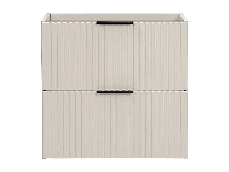 Mueble bajo lavabo NOXERA – 60 cm – 2 cajones – Beige mate – Mueble colgante moderno