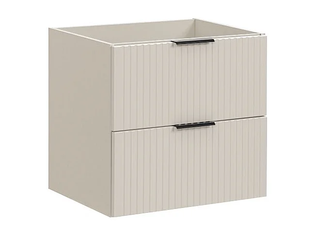 Mueble bajo lavabo NOXERA – 60 cm – 2 cajones – Beige mate – Mueble colgante moderno