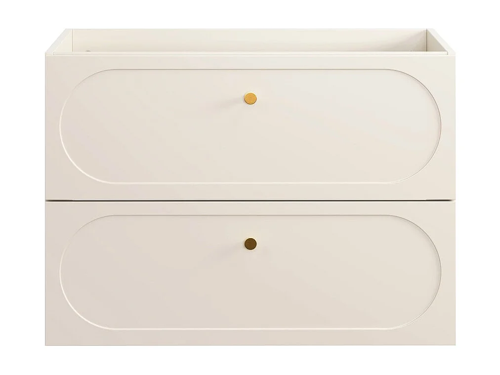 Mueble bajo lavabo TORNADO 80 cm – 2 cajones – Acabado en arena – Estilo contemporáneo