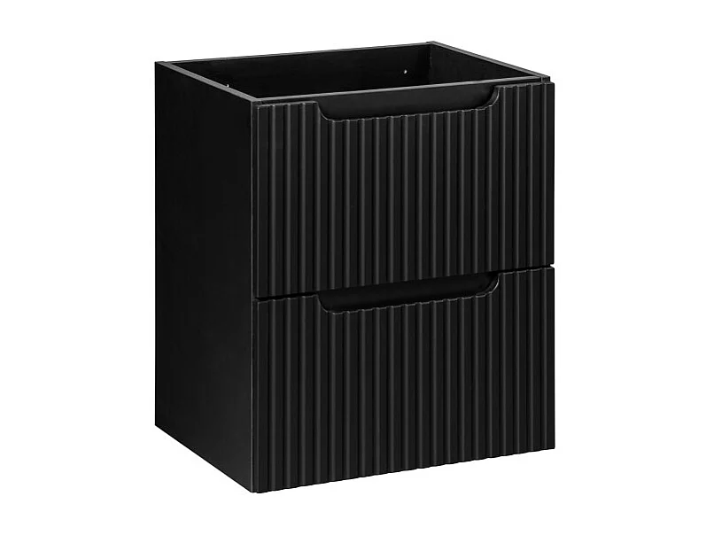 Meuble sous vasque de salle de bain VANO – 2 tiroirs – Noir mat – L50 × P39 × H57 cm – À suspendre