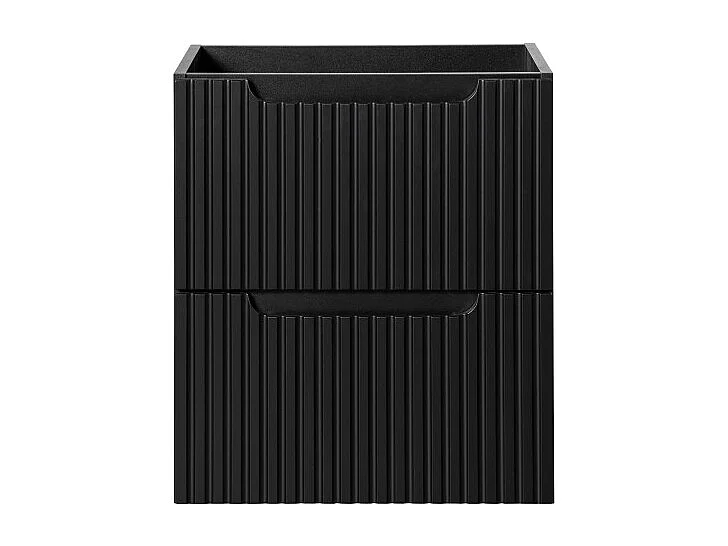 Meuble sous vasque de salle de bain VANO – 2 tiroirs – Noir mat – L50 × P39 × H57 cm – À suspendre