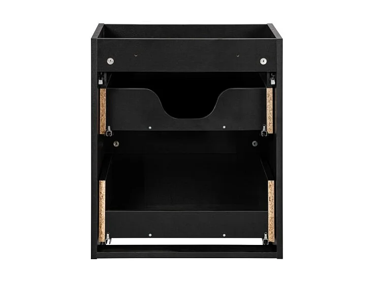 Meuble sous vasque de salle de bain VANO – 2 tiroirs – Noir mat – L50 × P39 × H57 cm – À suspendre