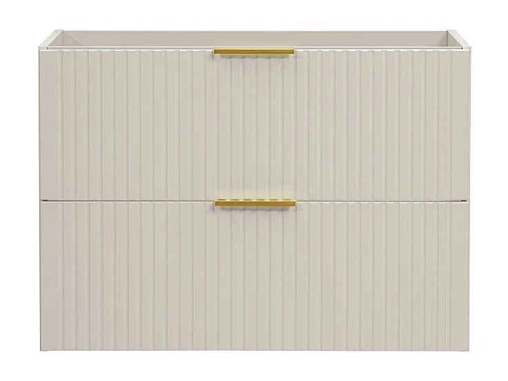 Mueble bajo lavabo NOXERA – 80 cm – 2 cajones – Beige mate – Acabados de alta gama suspendidos