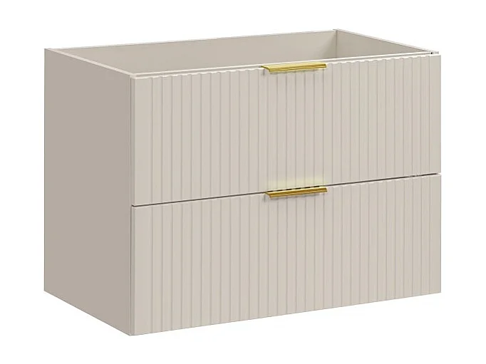 Mueble bajo lavabo NOXERA – 80 cm – 2 cajones – Beige mate – Acabados de alta gama suspendidos