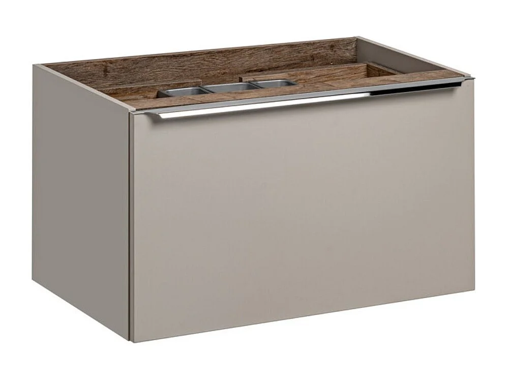 Meuble sous vasque VANTA taupe 80 cm – modèle suspendu avec 2 tiroirs