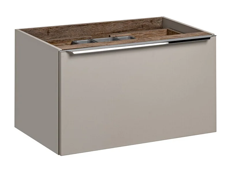 Meuble sous vasque VANTA taupe 80 cm – modèle suspendu avec 2 tiroirs