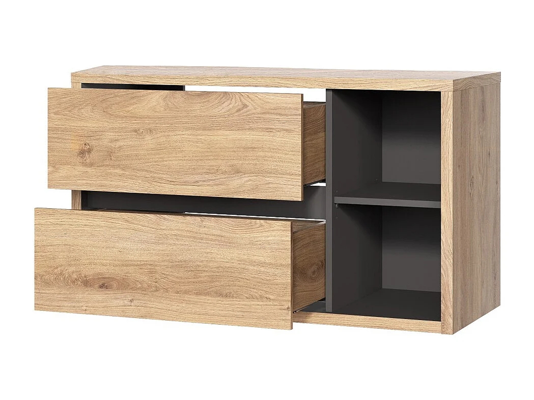 Meuble sous vasque MATT 100 cm – Chêne clair et gris anthracite – Design suspendu moderne