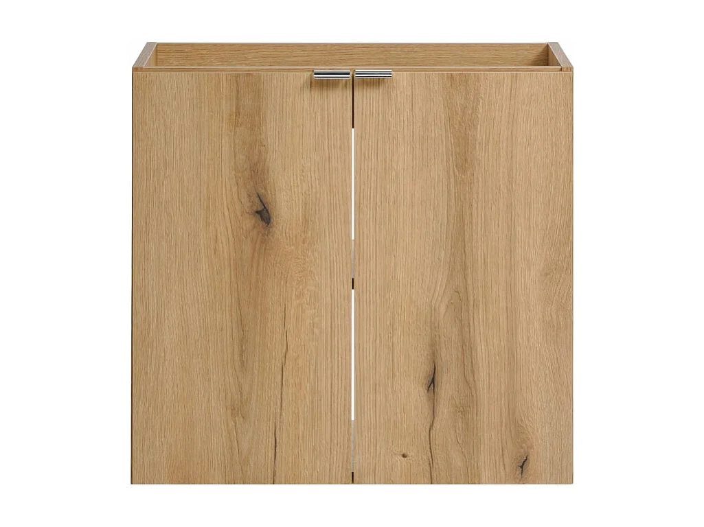 Meuble sous vasque VANO – 2 portes – Coloris chêne – L60 × P57 × H39 cm – À suspendre