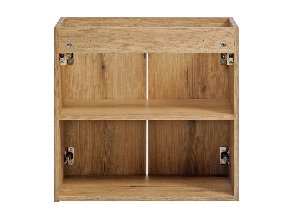 Meuble sous vasque VANO – 2 portes – Coloris chêne – L60 × P57 × H39 cm – À suspendre