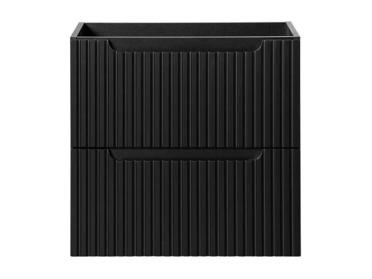 Meuble sous vasque de salle de bain VANO – 2 tiroirs – Noir mat – L60 × P39 × H57 cm – À suspendre