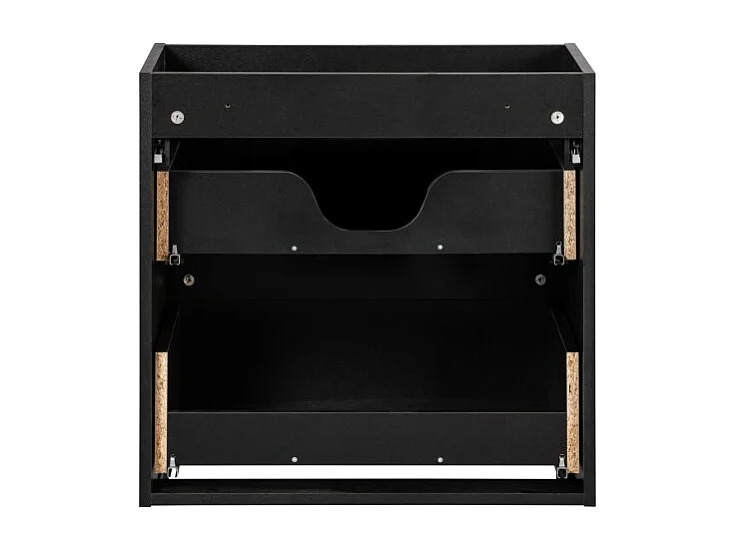 Meuble sous vasque de salle de bain VANO – 2 tiroirs – Noir mat – L60 × P39 × H57 cm – À suspendre