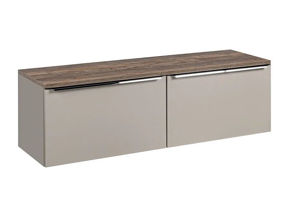 Ensemble de salle de bain VANTA taupe : meuble sous vasque 160cm + plan vasque