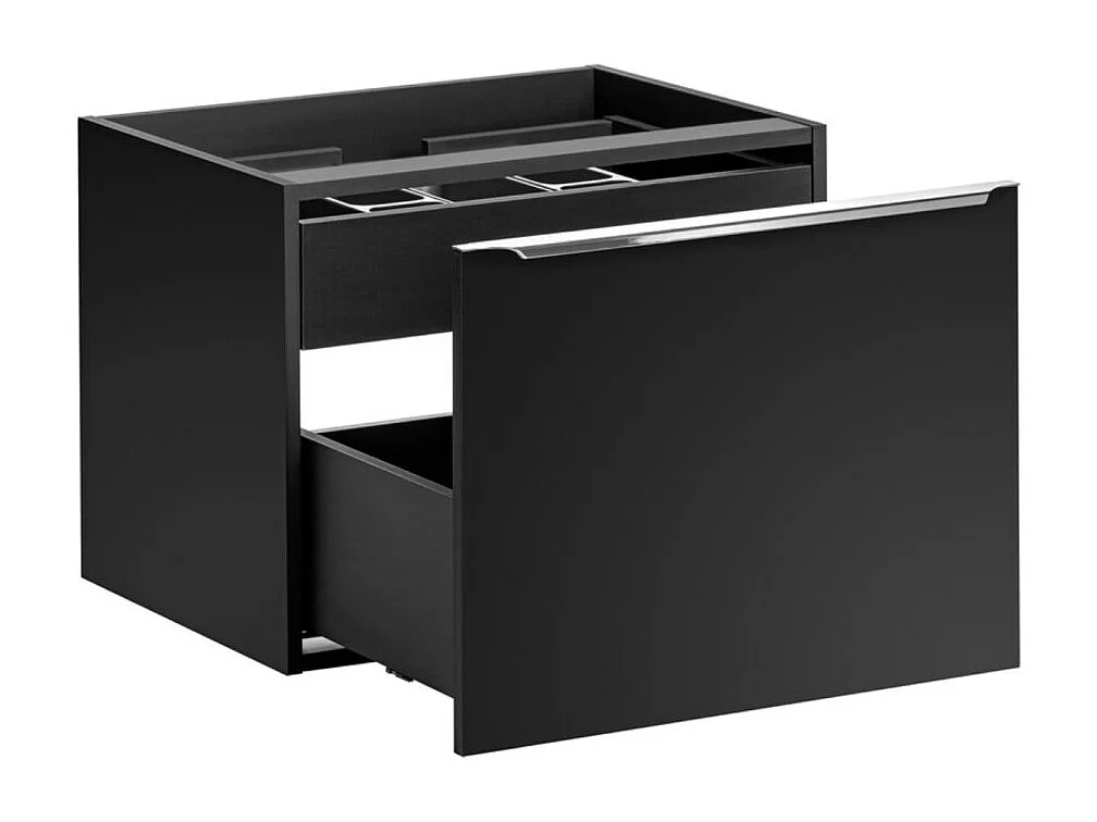 Meubel onder wastafel VANTA 60 cm zwart - Hangend module met 2 laden