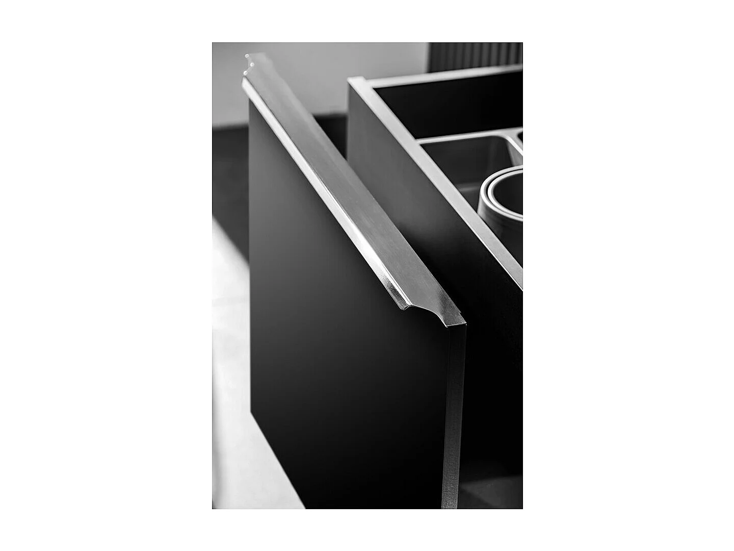 Meubel onder wastafel VANTA 60 cm zwart - Hangend module met 2 laden