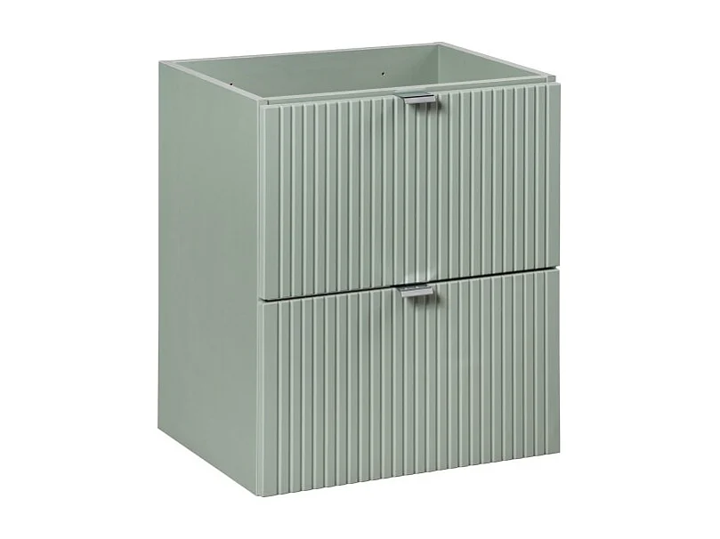 Meuble sous vasque ELVINA – 50 cm – 2 tiroirs – Coloris vert sauge pastel – À suspendre