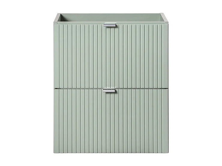 Meuble sous vasque ELVINA – 50 cm – 2 tiroirs – Coloris vert sauge pastel – À suspendre