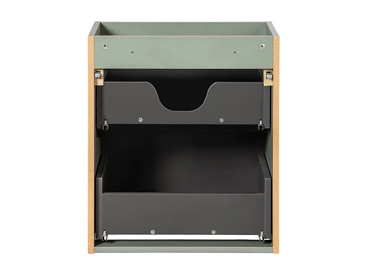 Meuble sous vasque ELVINA – 50 cm – 2 tiroirs – Coloris vert sauge pastel – À suspendre