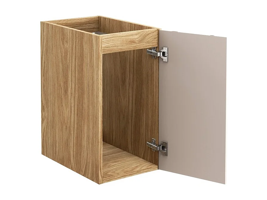 Mueble bajo lavabo VELNIA – 1 cajón – 30 cm – Color roble claro y beige – Para colgar