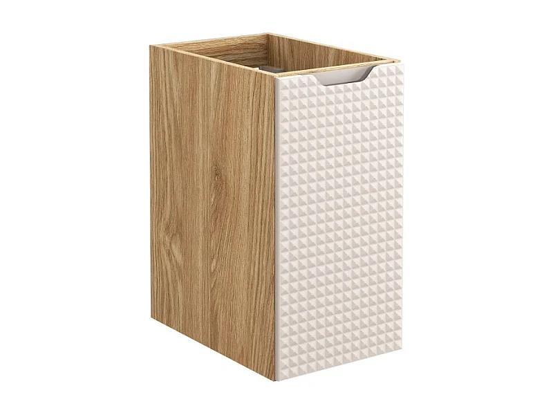 Mueble bajo lavabo VELNIA – 1 cajón – 30 cm – Color roble claro y beige – Para colgar