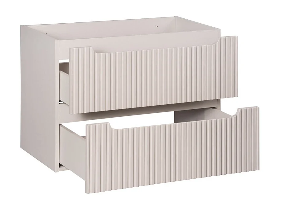 Meuble sous vasque VANO 80 cm – 2 tiroirs – Marron congo mat – L80 × P39 × H57 cm – À suspendre