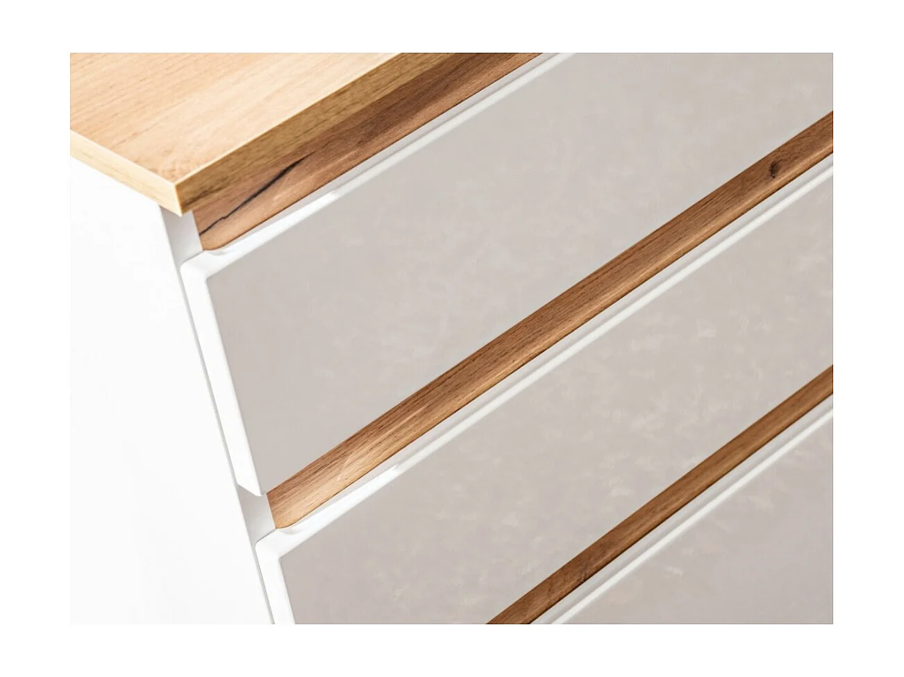 Meubel onder wastafel ASKA 94 cm hoogglans wit - Hangend model met laden