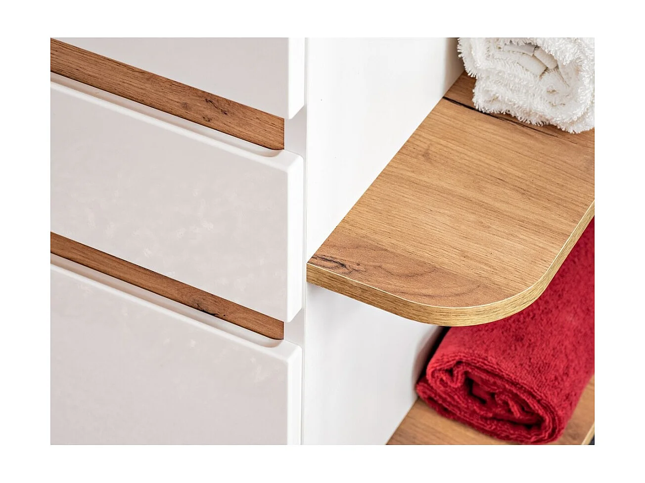 Meubel onder wastafel ASKA 94 cm hoogglans wit - Hangend model met laden