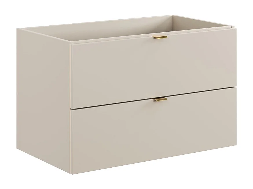 Meuble sous vasque BELLA 80 cm – Coloris marron congo – Finition mate et design suspendu