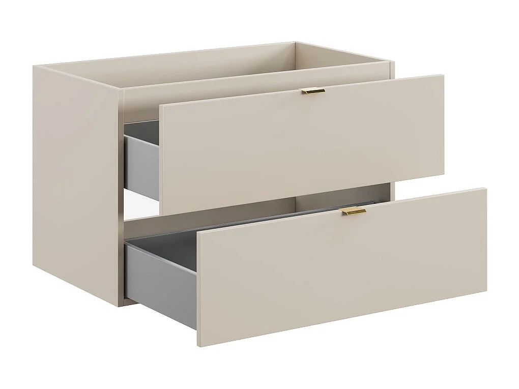 Meuble sous vasque BELLA 80 cm – Coloris marron congo – Finition mate et design suspendu