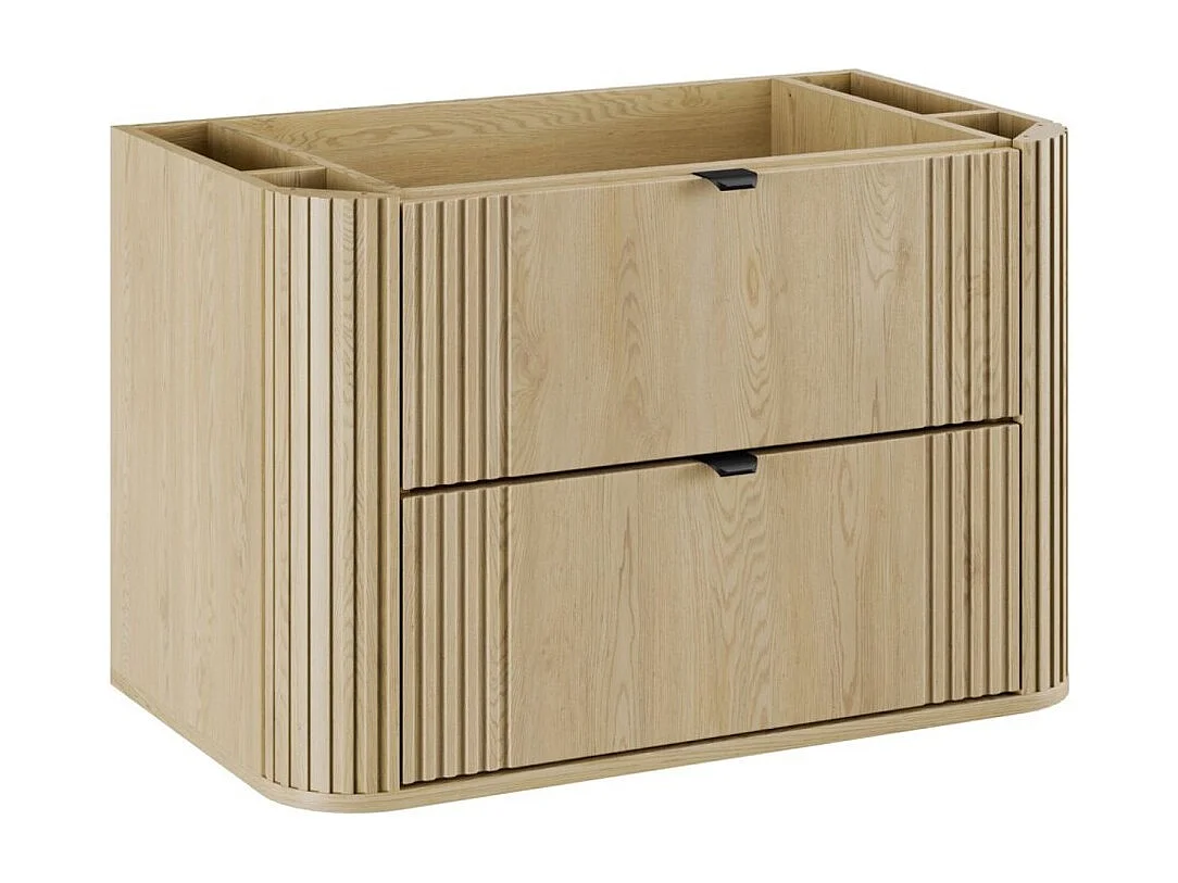 Meuble sous vasque KORI 80 cm chêne clair – 2 tiroirs – suspendus