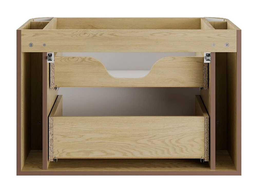 Meuble sous vasque KORI 80 cm chêne clair – 2 tiroirs – suspendus