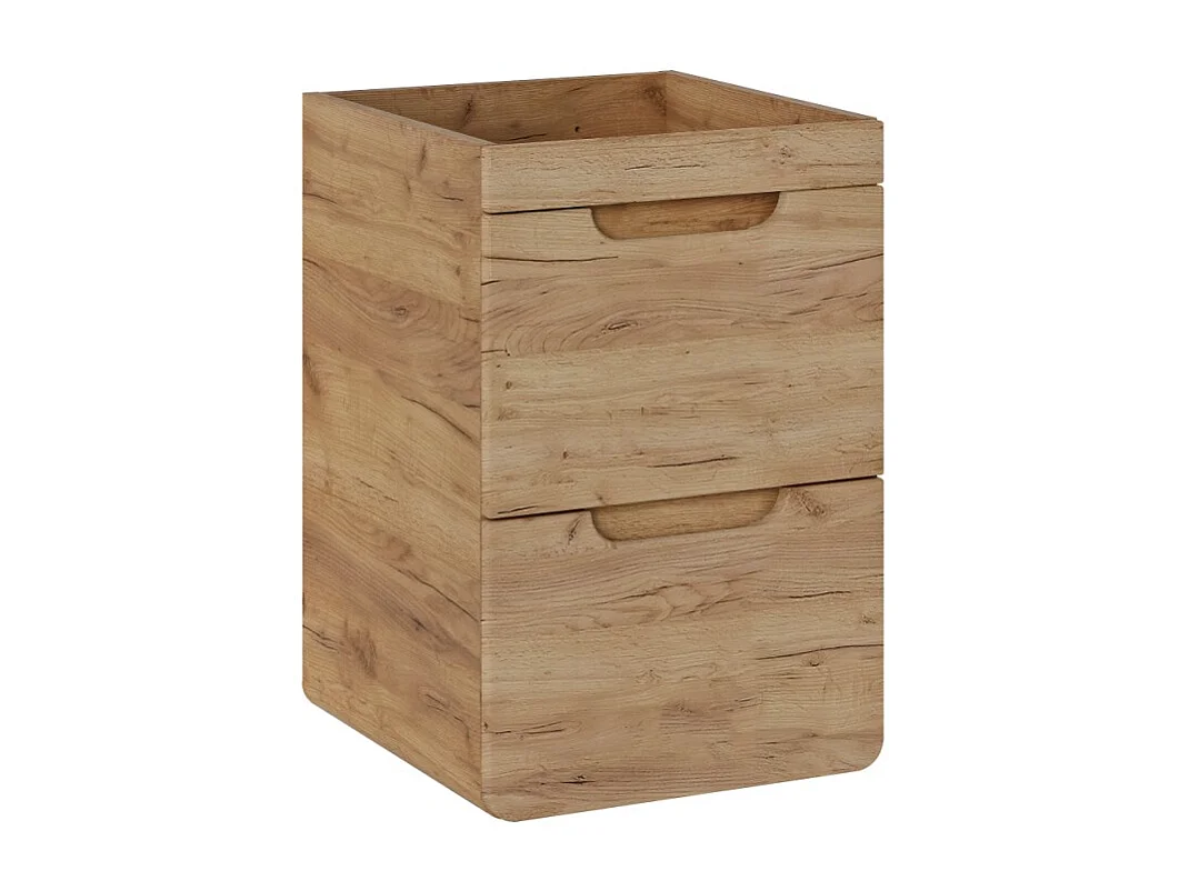 Meuble sous vasque ERBANO – 2 tiroirs – 40 cm – Coloris chêne clair – Design suspendu compact